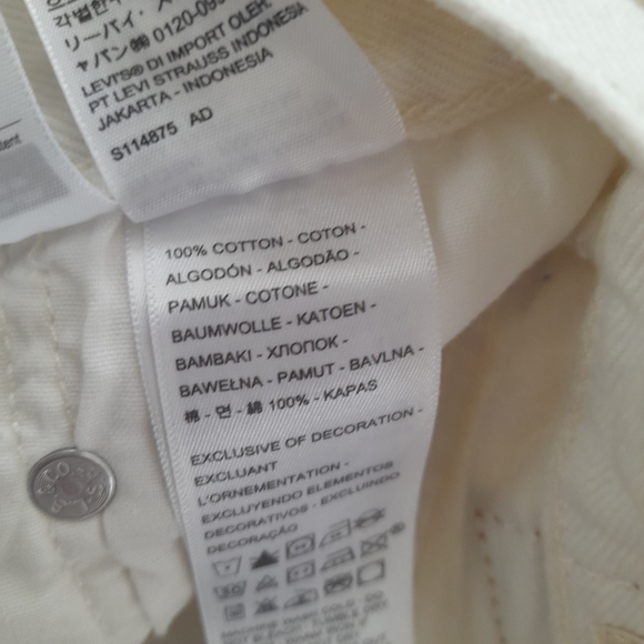 Levi's White Jean Shorts with Pink and Green Graphics - Picture 5 of 5